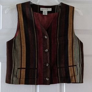 Ann Taylor linen blend striped vest size 2 petit